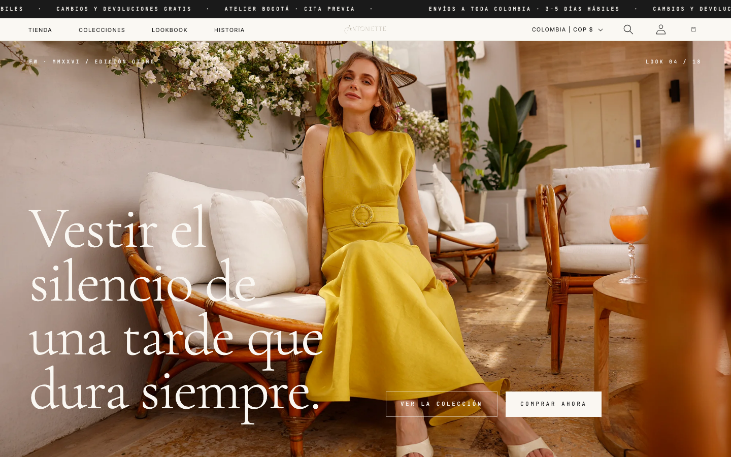 Antoniette homepage screenshot