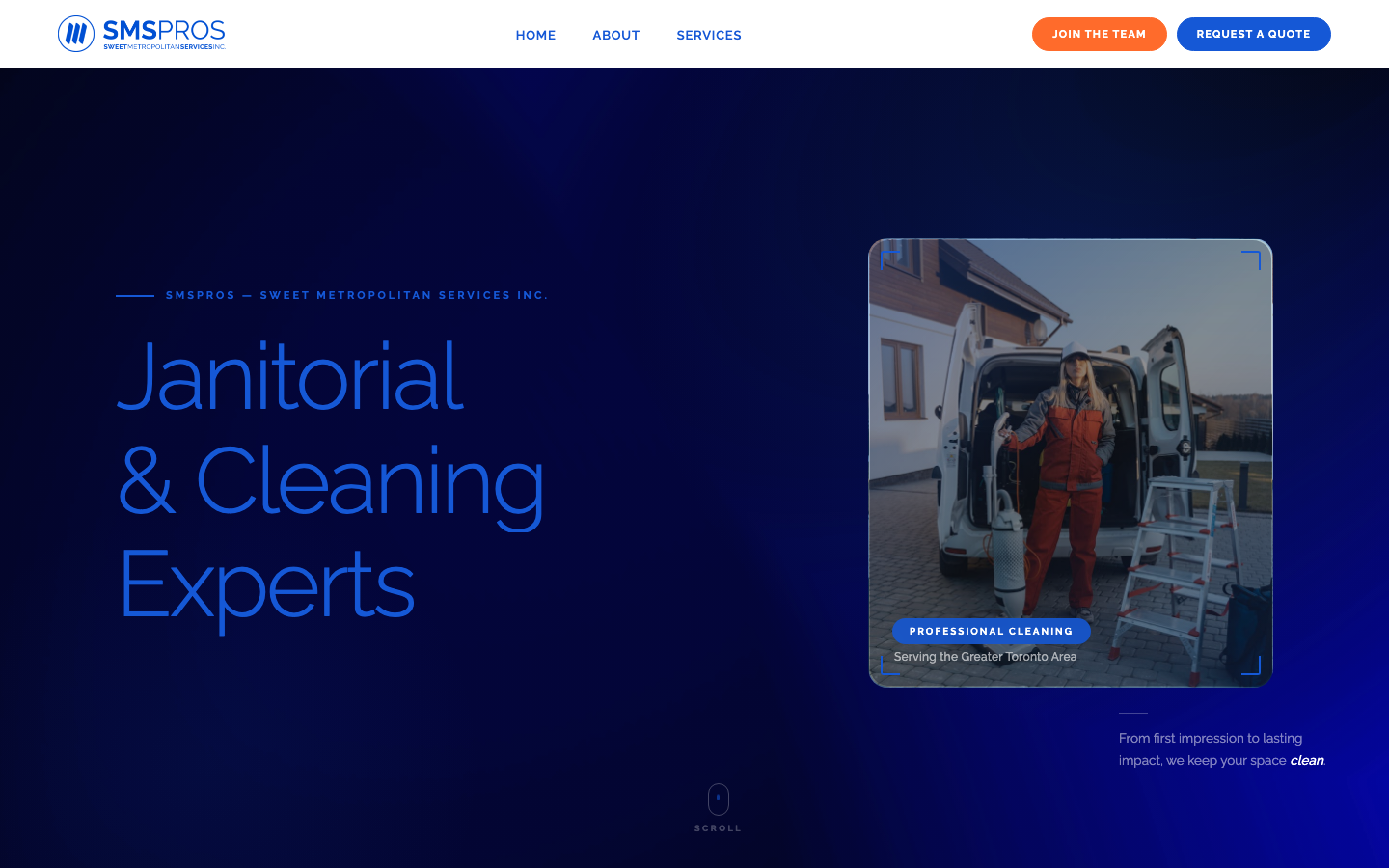 SMS Pros homepage screenshot